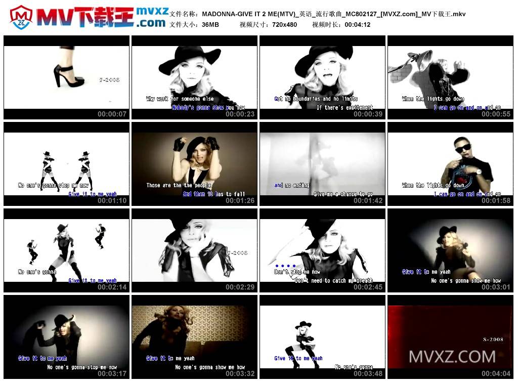 MADONNA-GIVE IT 2 ME(MTV)_英语_流行歌曲_MC802127